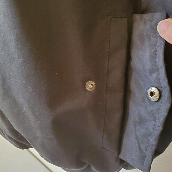 Han Ton Mens L Bomber Jacket Black Full Zip Insulated Quilted Flap Pockets - Picture 6 of 16